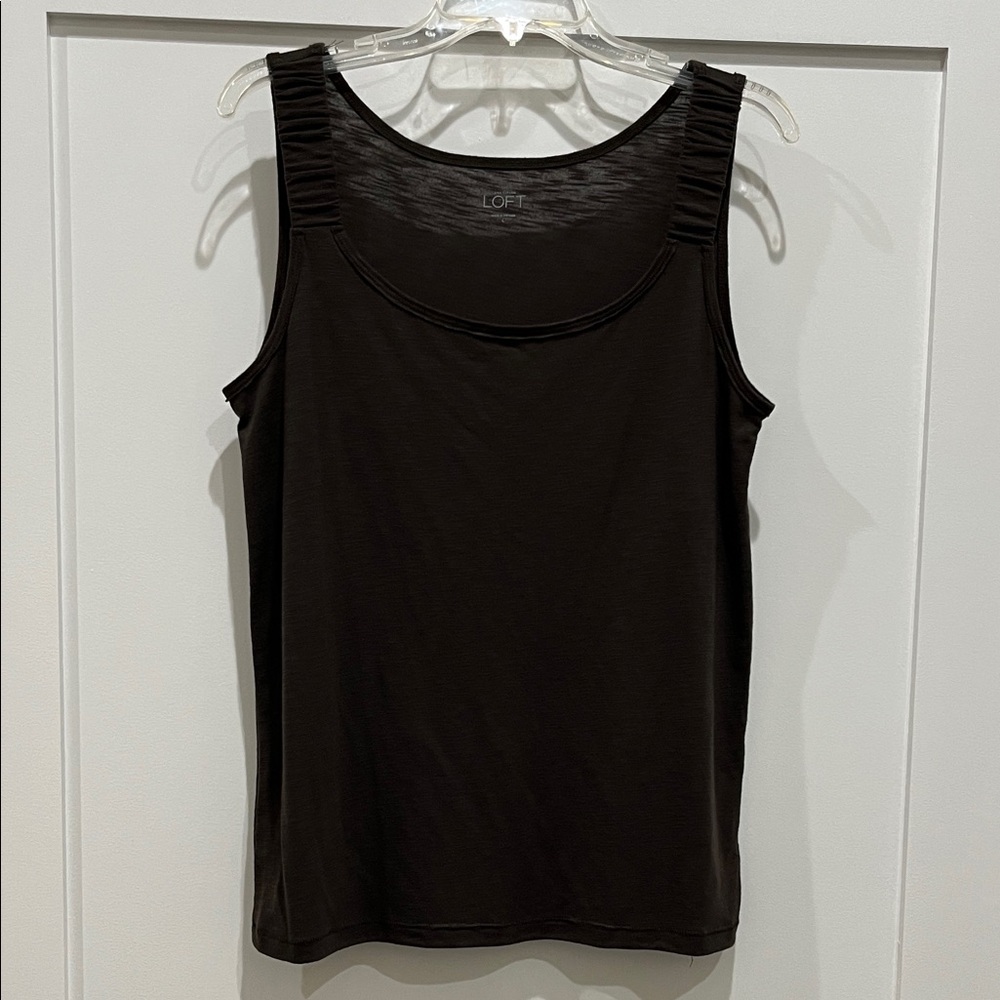 LOFT Chocolate Brown Tank Top Size L